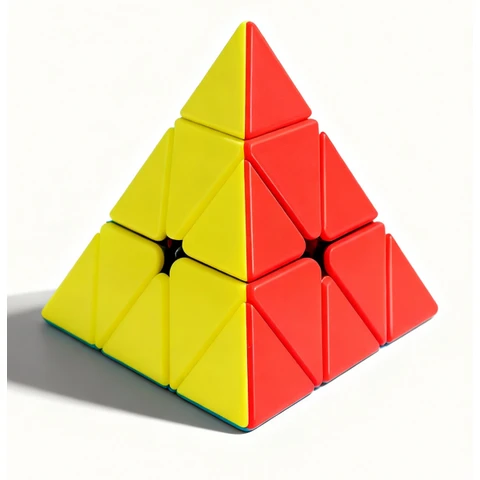 Pyraminx Speed Cube mit Stahlkugel-Positionierung, einfarbiges Stickerless, Bildungsspielzeug