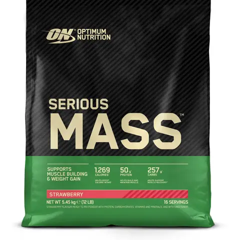 Optimum Nutrition Serious Mass gainer eiwitpoeder, aardbei - 5,45 kg (16 porties)