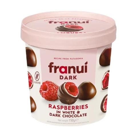 Franui Framboises enrobées au chocolat noir - 150 g