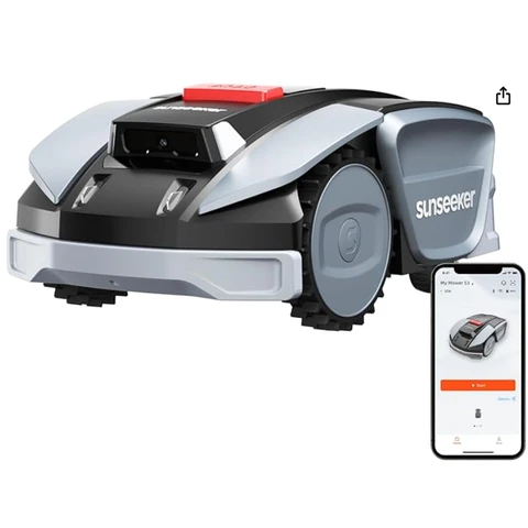 Sunseeker S3 Robot Tondeuse Sans Fil à Périmètre pour 800 m² – Navigation RTK + Vision IA, Cartographie Automatique, Évitement Intelligent des Obstacles, Gestion Multi-Zones, Contrôle via Application