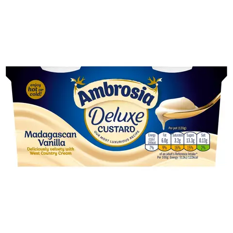 Ambrosia Deluxe Madagascan Vanilla Twinpots 2 x 120g