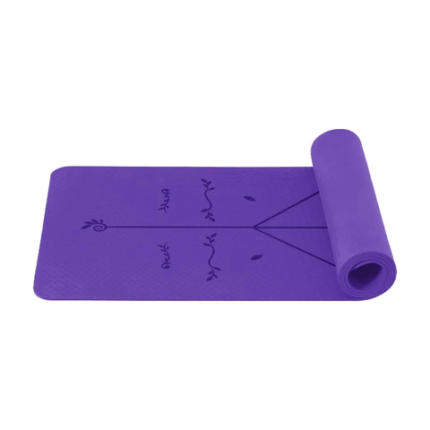 MISS LULU Good Nite Yoga Mats 6 mm Yoga Mat Gymnastics Mat TPE Sports Mat Non-Slip Fitness Mat Training Mat Pilates Mat for Yoga Pilates Training 183 x 61 x 0.6 cm Purple 183*61*0.6cm