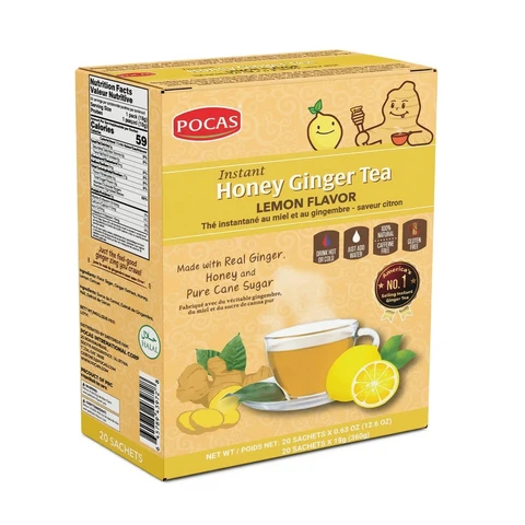 POCAS Honey-Ginger-Lemon Tea, 20 Sachets x 18 g