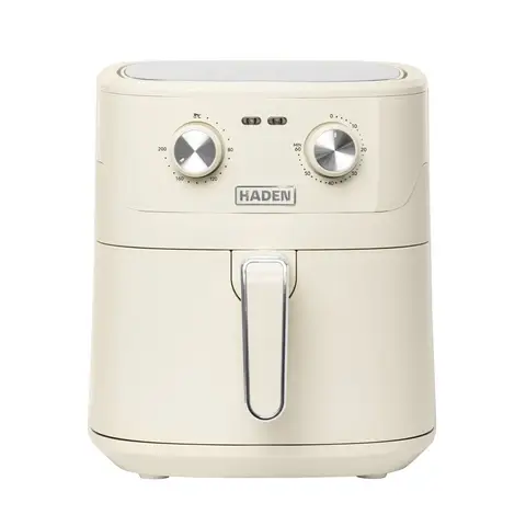 Haden Air Fryer - 6.5L, Cream, Knobs Control, Adjustable Timer & Temperature, Non-Stick Basket