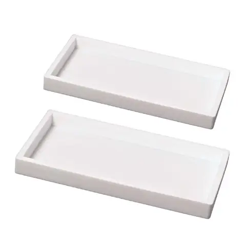 JORDAN&JUDY 2-Pack White Silicone Bathroom Tray, Scandinavian Style, Toiletries Organizer