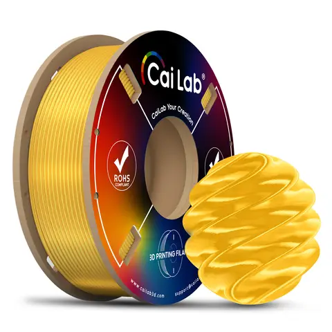 CAILAB PLA Silk 3D Printer Filament, Single Color - Sunshine Gold
