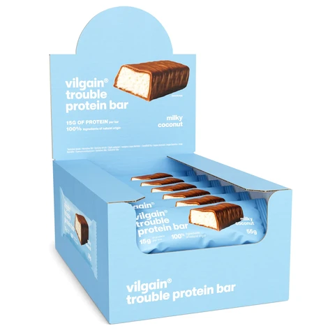 Vilgain Trouble Protein Bar Milky Coconut - 12 x 55g