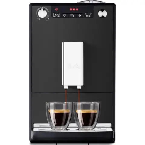 Melitta Caffeo Solo E950 schlanke Kaffeevollautomat mit Vorbrühfunktion 15 bar LED-Display höhenverstellbarer Kaffeeauslauf herausnehmbare Brüheinheit