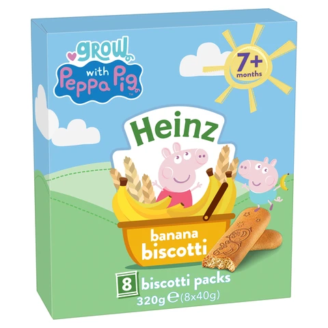 Heinz Peppa Pig Banana Biscotti 7+ Months 8 x 40g