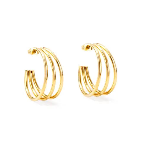 Open Triple-C 14K Gold Plated Earrings