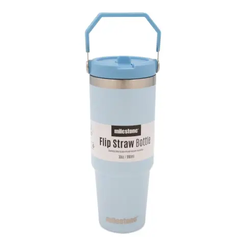 Milestone 30oz Insulated Travel Mug with Flip Straw - Blue