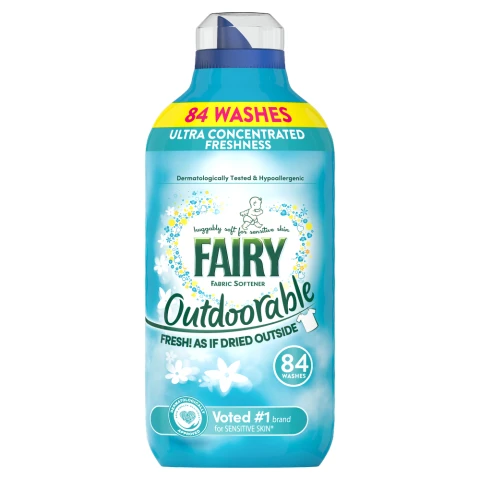 Fairy Outdoorable Fabric Conditioner 84 Washes, For Sensitive Skin, Dermatologically Tested