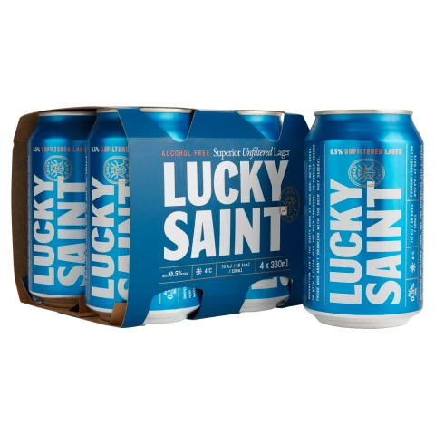 Lucky Saint - Alcohol Free Superior Unfiltered Lager Multipack - 4 x 330ml