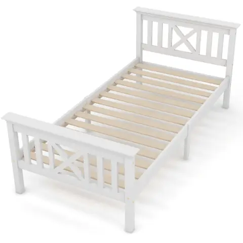 Wooden Bed Frame with Drawers Single Storage Bed
