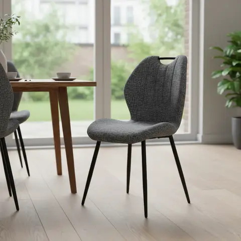 Dining Chairs Turin Marle Black 2pcs