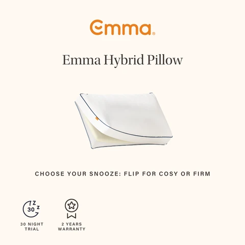 Emma Pillow Hybrid 2 in 1 Memory Foam & Microfibre Soft & Firm