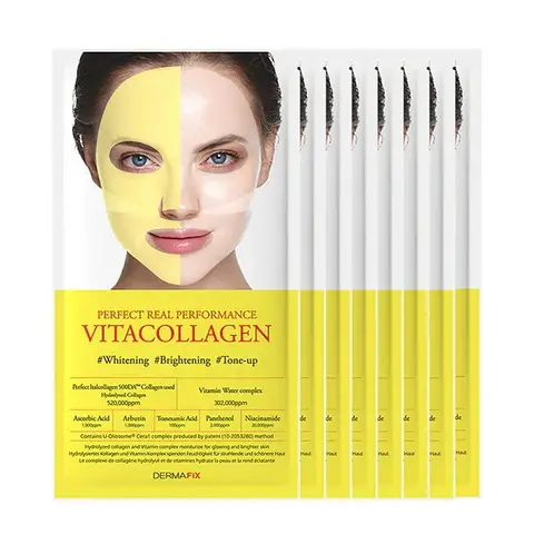 Masque Éclaircissant au Collagène et Vitamines Dermafix 23g*8 Feuilles