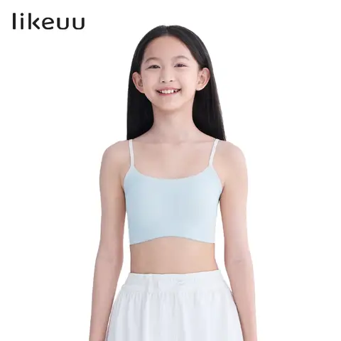 likeuu Cool Breeze Thin-Strap Bra Clear Sky Blue