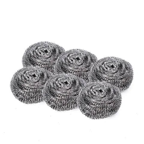 6er-Pack Edelstahl-Topfreiniger, jeweils 15g, nicht rostende Metall-Schwamm (in Tüte)