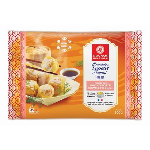 HOA NAM Bouchées vapeur de porc et crevettes Siu Mai - 15 pièces, 300 g