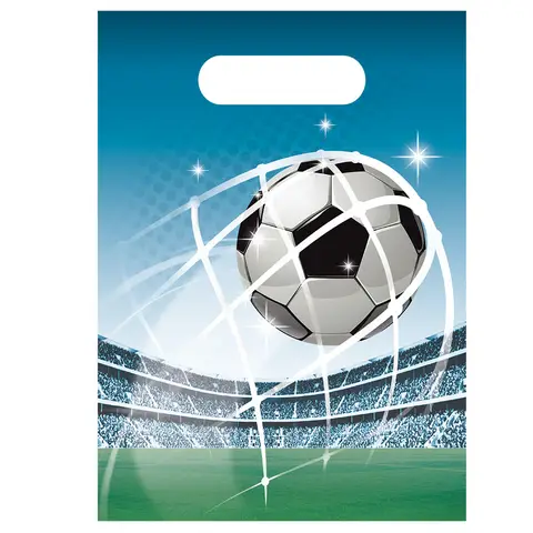 Soccer Fans Plastic Party Bags 6 Pack