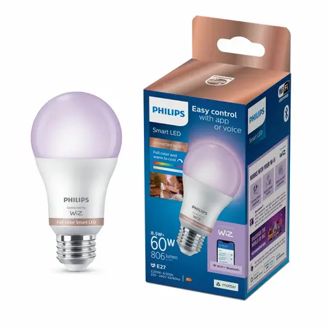 Philips Smart Light Bulb LED Globe Frosted Screw E27 Full Colour & Warm/Cool Spectrum 60W