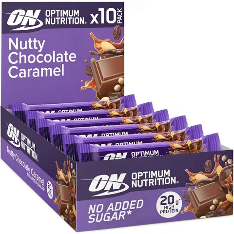 Optimum Nutrition Nutty Chocolate Caramel Protein Bar - 10 x 70 g