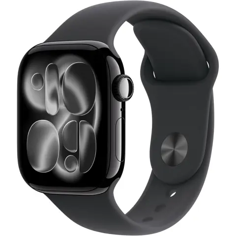 Apple Watch Series 11 GPS 46mm Jet Black Aluminium Case with Black Sport Band - S/M