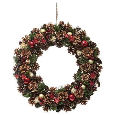 Feeric Hulst-en-sterrenkrans, 50cm