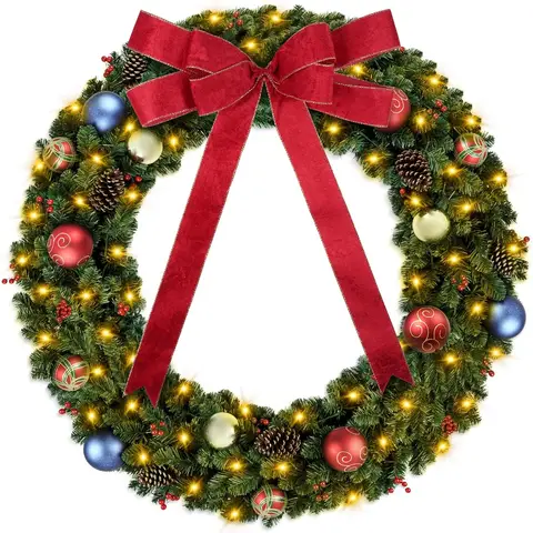 Couronne de Noël lumineuse 152 cm - 1 pièce