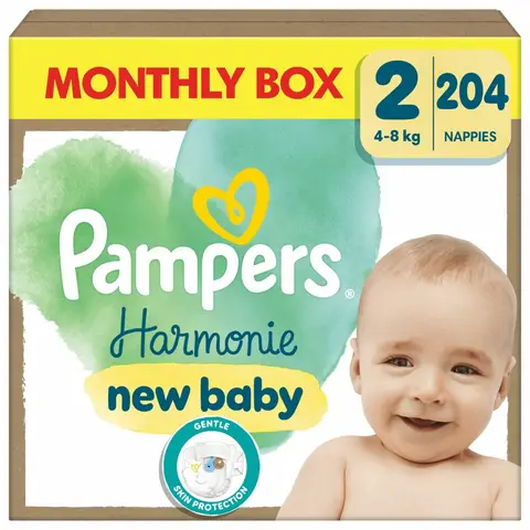 Pampers Harmonie Luiers Maat 2 (4-8kg)  - 204 stuks