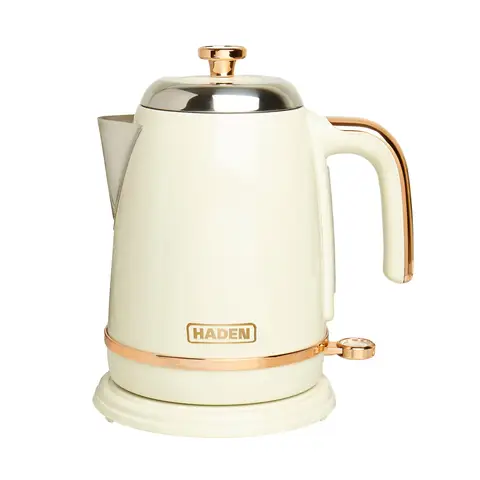Haden Salcombe Kettle, Cream & Copper, Coated Stainless Steel, Cord Storage, 1.7L - 198778