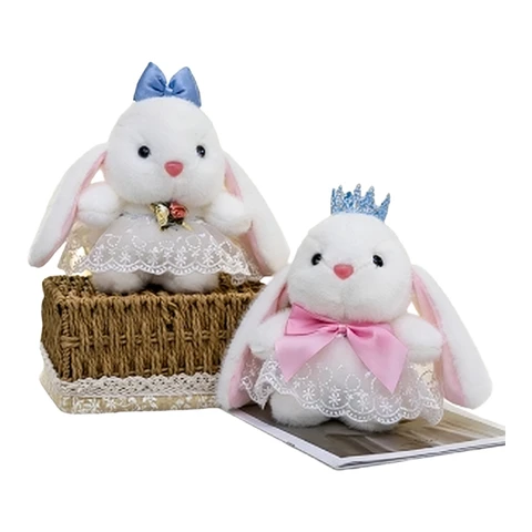 Peluche de petit lapin en robe et autres animaux 20 modèles expédiés aléatoirement - 21 cm
