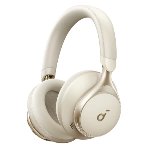 soundcore by Anker, Space One Kabellose Over-Ear Bluetooth Kopfhörer, Aktives Noise Cancelling, 2X stärkere Stimmunterdrückung, 40h Wiedergabe, App, Hi-Res Audio, Bluetooth 5.3 (Cafe Latte)