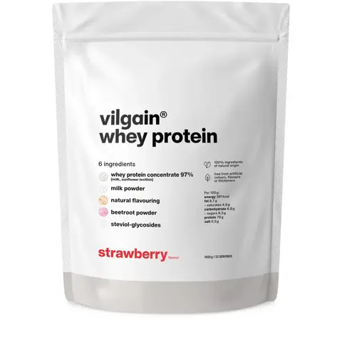 Vilgain Whey Protein Strawberry Protein Nutrition Powder Flavour - 1000g