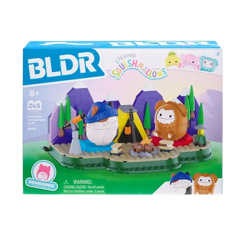 BLDR Squishmallows 246pc Camping Adventure Building Set with Cam & Benny Figures