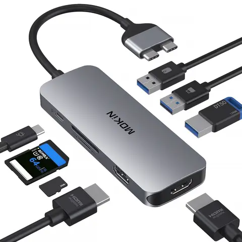 2USB-C TO 2HDMI+3USB3.0+PD+SD/TF