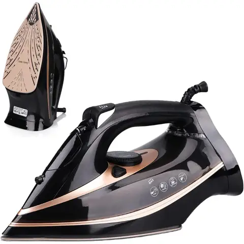 Fer à repasser vapeur, fer 2600 W avec semelle en céramique, 70 g/min de vapeur, effet pressing de 120 g, réservoir d'eau de 300 ml, autonettoyant