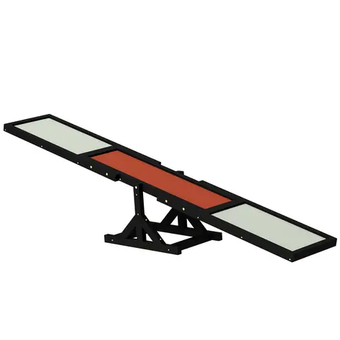 PawHut Wooden Pet Seesaw for Big Dogs, Agility Training Equipment for Dogs with Anti-Slip surface, 180 x 30 x 30cm - Black