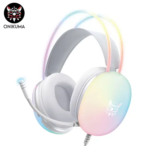 ONIKUMA X25 draagbare gaming-oordopjes met microfoon | Volledig verlichte RGB, ruisreductie, 7.1 in-ear surroundsound, bedrade 3,5mm jack voor PS4/PS5/Xbox One/PC, USB-gevoed