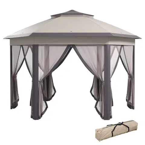 Outsunny Hexagonal Pop Up Gazebo 3x4m