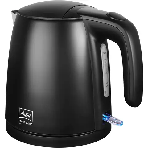 Melitta Prime Aqua Mini Wasserkocher 1018-02 Edelstahl Schwarz Edition 1,0 L 2200 W 1018-05