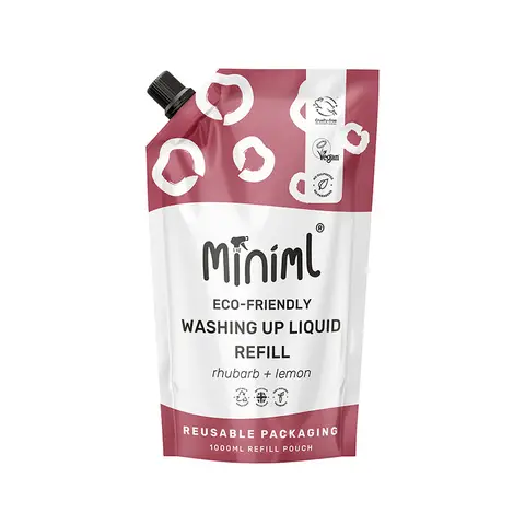 Miniml Washing Up Liquid, Refill, Wild Rhubarb + Lemon, 1l