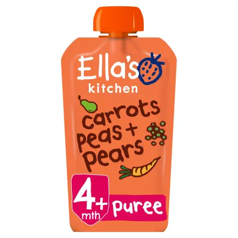 Ella's Kitchen Carrots Pears Peas 4+ Months 120G