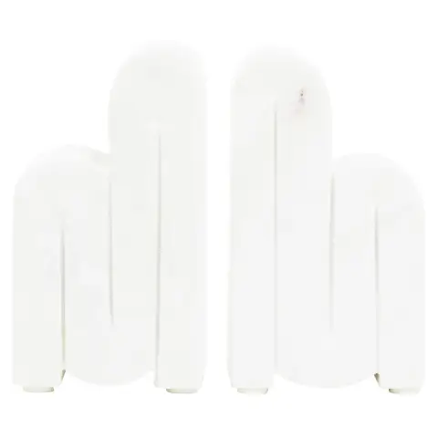 Nason Set Of 2 White Marble Bookends