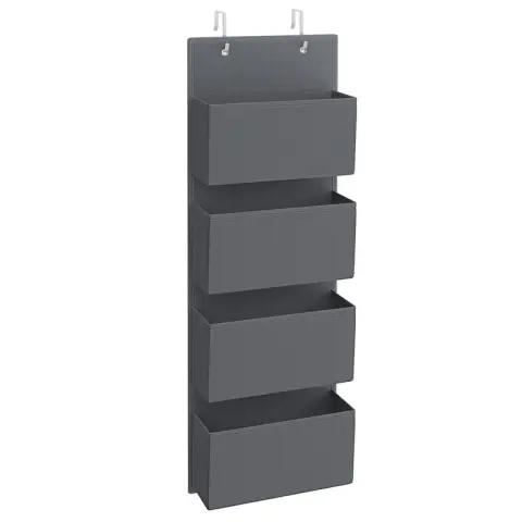 SONGMICS Hanging closet organizer, 33.5x12x100cm, 4 Pockets, Slate Grey