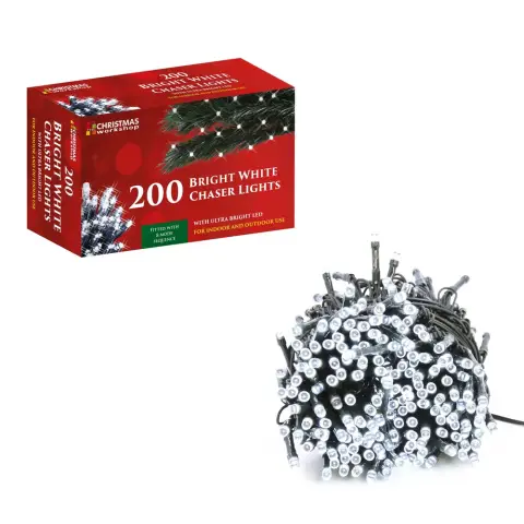 Christmas Workshop 200 LED White Chaser