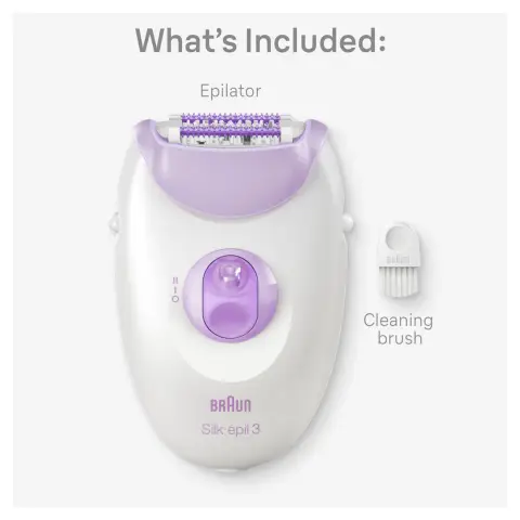 Braun Silk-épil 3, Corded Epilator For Hair Removal, Weeks Of Smooth Skin, 3-000, Purple