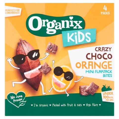  Organix Kids Choco Orange Mini Flapjack Bites 4 Pack 92g