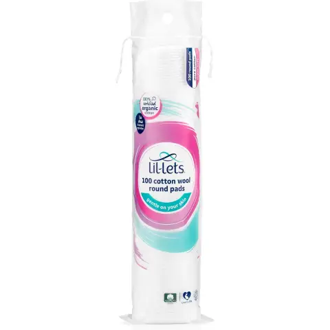 Lil-Lets 100 Cotton Wool Round Pads